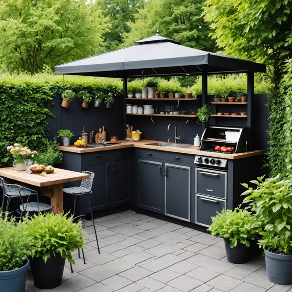Comment aménager une cuisine d'été fonctionnelle dans un petit jardin?